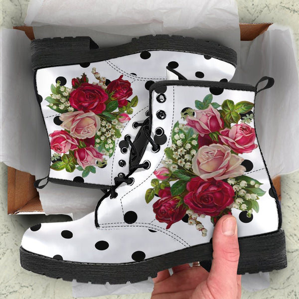 Combat Boots - Vintage Bouquet | Handmade Lace Up Boots 