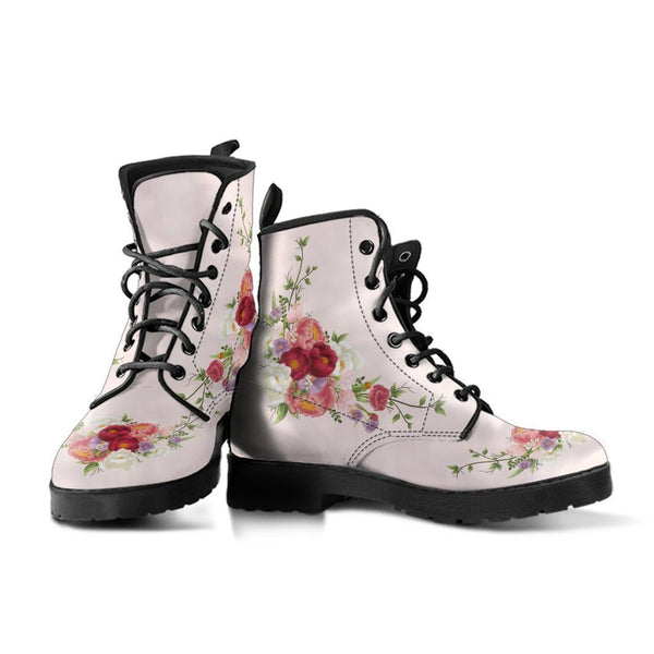 Combat Boots - Vintage Flowers | Boho Shoes Handmade Lace Up