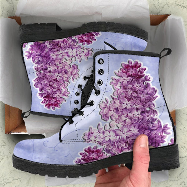 Combat Boots - Vintage Purple | Purple Boots for Women Vegan