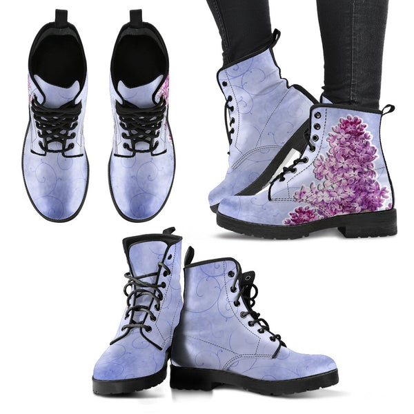 Combat Boots - Vintage Purple | Purple Boots for Women Vegan