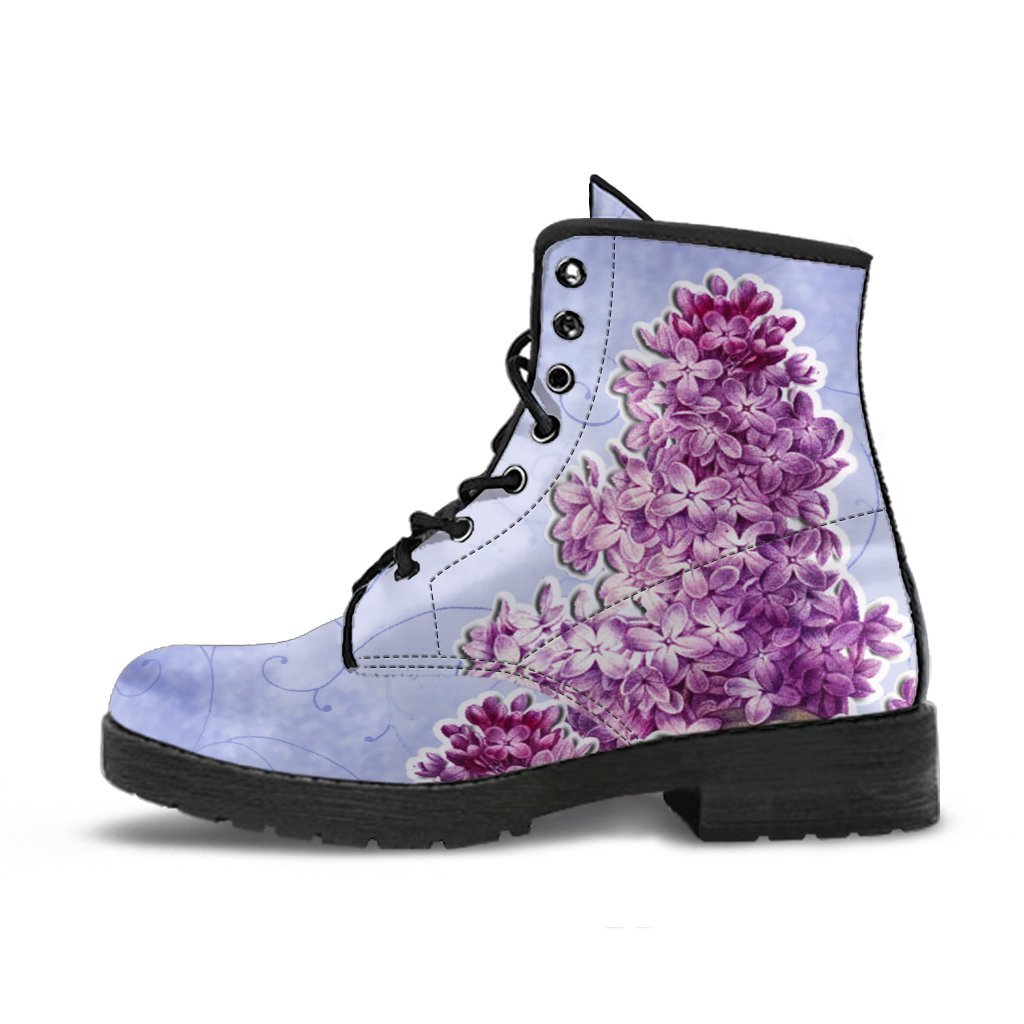 Combat Boots - Vintage Purple | Purple Boots for Women Vegan