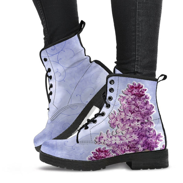 Combat Boots - Vintage Purple | Purple Boots for Women Vegan