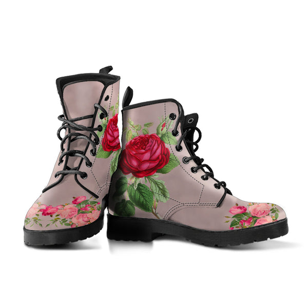 Combat Boots - Vintage Style Flowers #101 | Boho Shoes