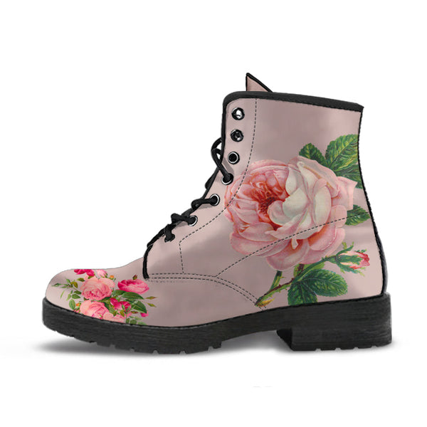 Combat Boots - Vintage Style Flowers #101 | Boho Shoes