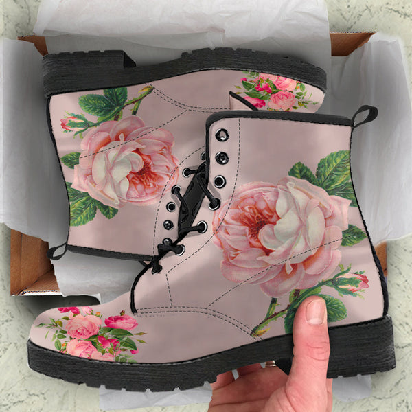 Combat Boots - Vintage Style Flowers #101 | Boho Shoes