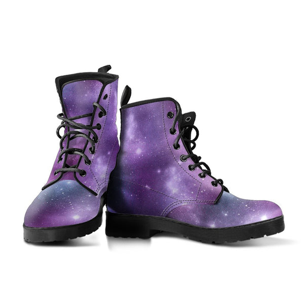 Combat Boots - Watercolor Galaxy | Purple Boots for Women 
