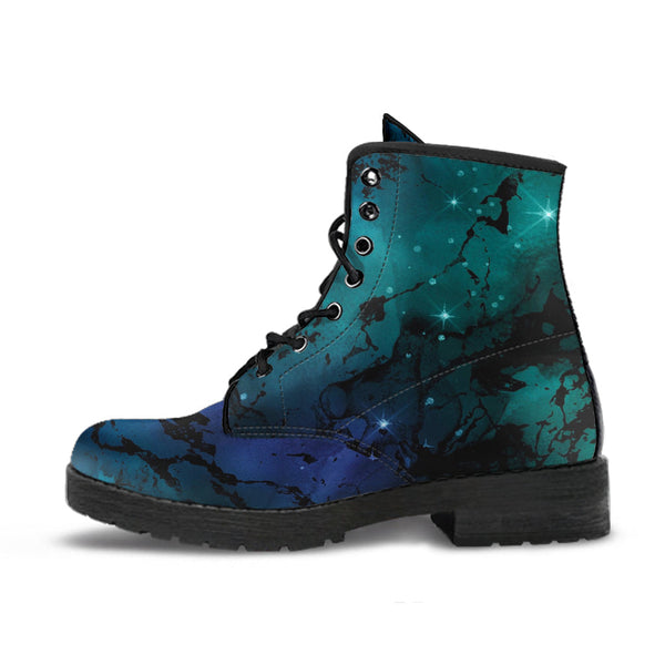 Combat Boots - Watercolor Marble Galaxy #2 | Custom Shoes
