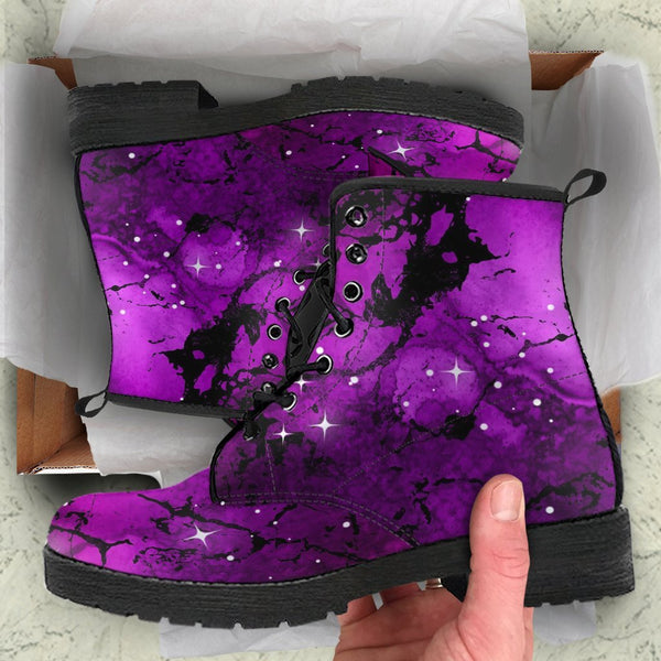 Combat Boots - Watercolor Marble Galaxy #4 | Custom Shoes 