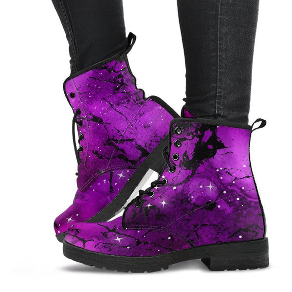 Combat Boots - Watercolor Marble Galaxy #4 | Custom Shoes 