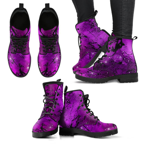 Combat Boots - Watercolor Marble Galaxy #4 | Custom Shoes 