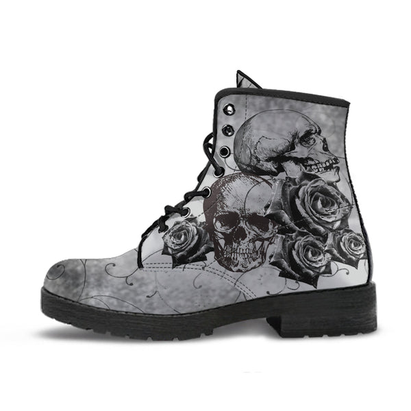 Combat Boots - Witch’s Gray Boots | Goth Boots Gothic Boots