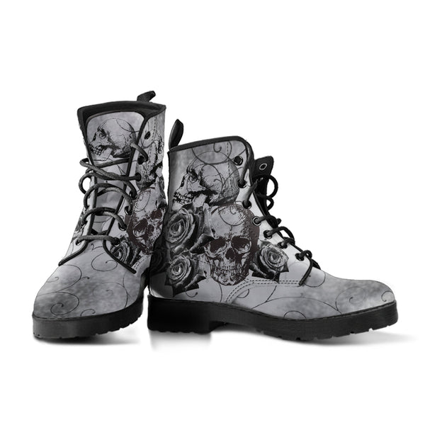 Combat Boots - Witch’s Gray Boots | Goth Boots Gothic Boots