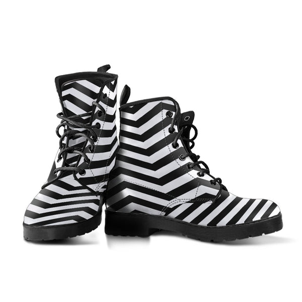 Combat Boots - Zebra Pattern | Boho Shoes Handmade Lace Up 