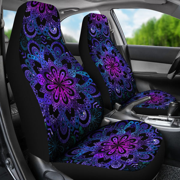 Custom Car Seat Covers - Galaxy Mandala #101 | Purple Car 