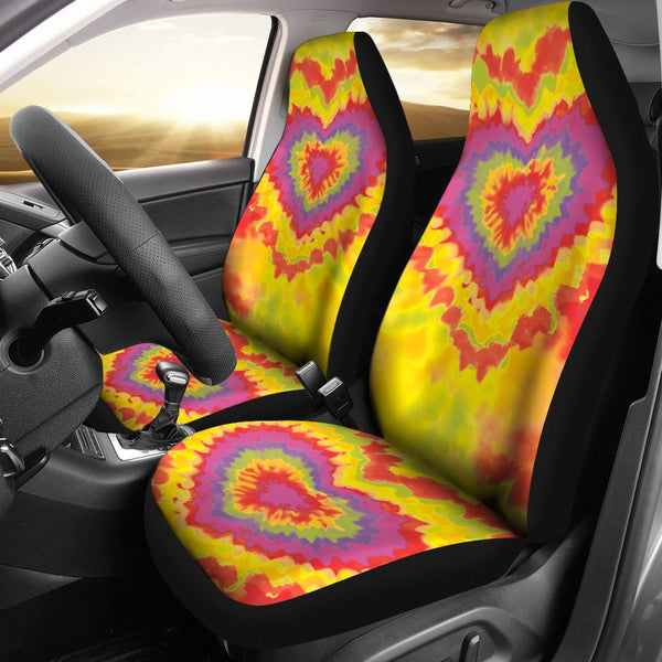 Custom Car Seat Covers - Tie Dye Design #120 | Retro Car 