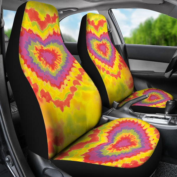 Custom Car Seat Covers - Tie Dye Design #120 | Retro Car 