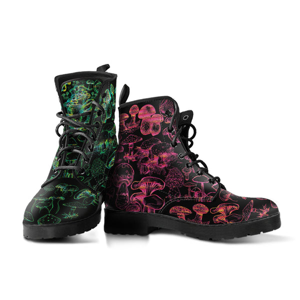 Combat Boots - Mushroom Boots #112 Black | Mushroom Gift
