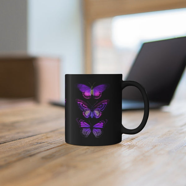 Custom Mug 11oz - Vintage Purple Butterfly Mug 101 Birthday 
