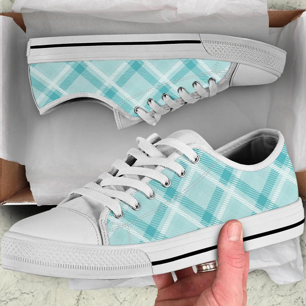 Custom Sneakers-Turquoise Plaid 113 | ACES INFINITY
