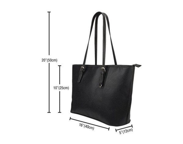 Custom Tote Bag (Vegan Leather) - Classic Black and White