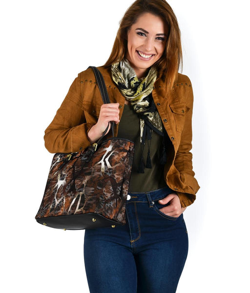 Custom Tote Bag (Vegan Leather) - Distressed Animal Print 
