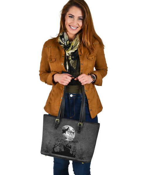 Custom Tote Bag (Vegan Leather) - Edgar Allan Poe Inspired