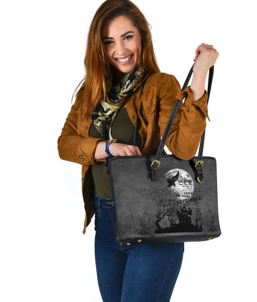 Custom Tote Bag (Vegan Leather) - Edgar Allan Poe Inspired