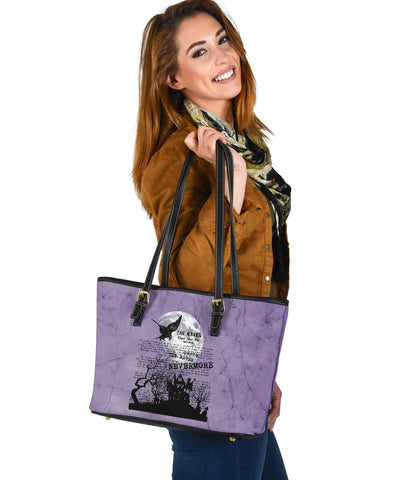 Custom Tote Bag (Vegan Leather) - Edgar Allan Poe Inspired