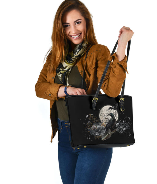 Custom Tote Bag (Vegan Leather) - Edgar Allan Poe Inspired