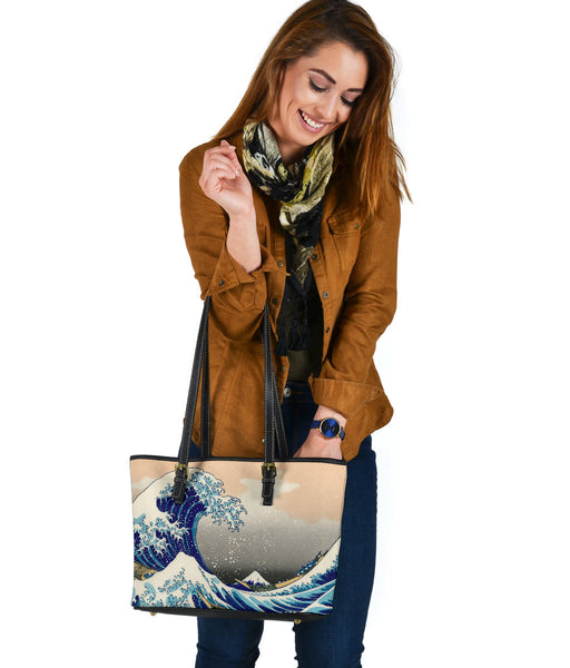 Custom Tote Bag (Vegan Leather) - Vintage Art | Katsushika