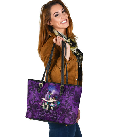 Custom Vegan Leather Tote Bag - Alice in Wonderland Gifts