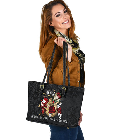 Custom Vegan Leather Tote Bag - Alice in Wonderland Gifts