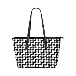 Custom Vegan Leather Tote Bag-Classic Black and White