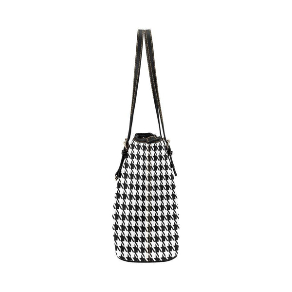 Custom Vegan Leather Tote Bag-Classic Black and White