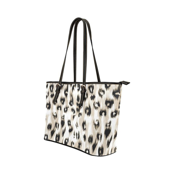 Custom Vegan Leather Tote Bag-Distressed Cheetah Print 101 |
