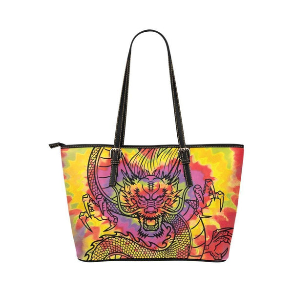 Custom Vegan Leather Tote Bag-Dragon 101 | ACES INFINITY