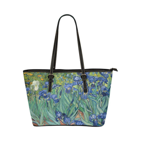 Custom Vegan Leather Tote Bag-Vintage Art Vincent van Gogh: