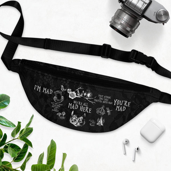 Fanny Pack - Alice in Wonderland Gifts #102 Black and White