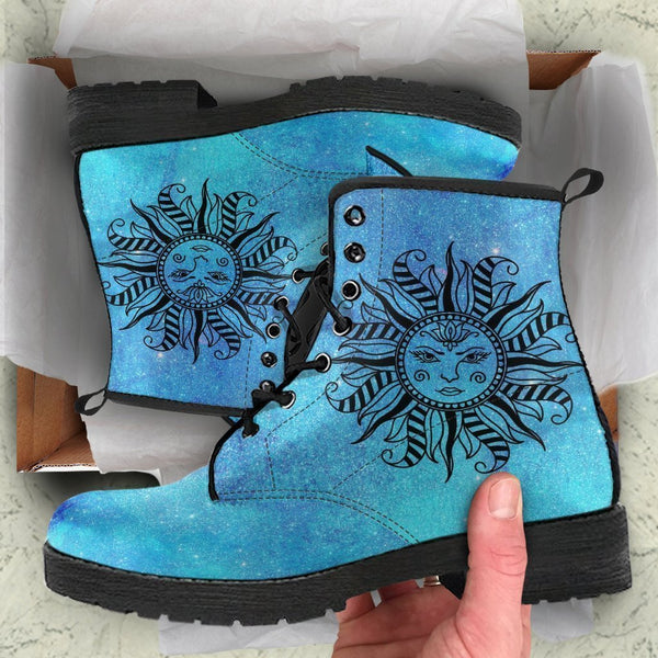 Fashion Combat Boots - Sun and Moon Boots #16 Galaxy | 