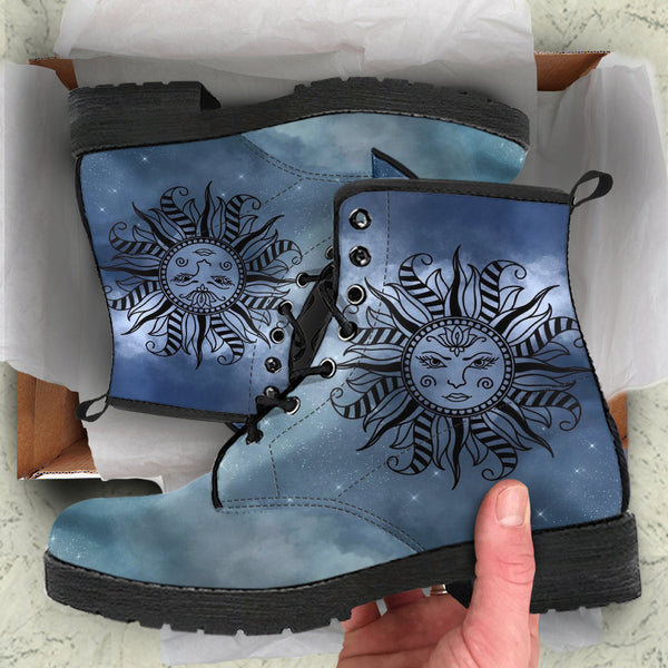 Fashion Combat Boots - Sun and Moon Boots #17 Galaxy | 