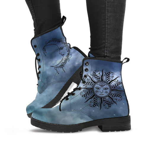 Fashion Combat Boots - Sun and Moon Boots #17 Galaxy | 