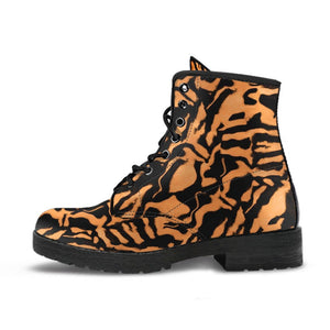 Fashion Combat Boots - Tiger Print #101 | Vegan Leather 