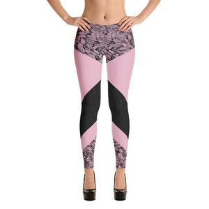 Fashion Leggings | Abstract in Black & Pink | ACES INFINITY