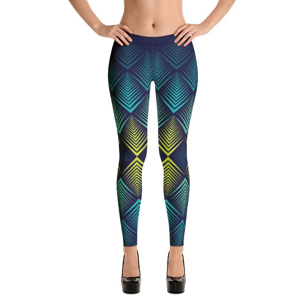 Fashion Leggings | Fancy | Abstract in Yellow & Blue | ACES