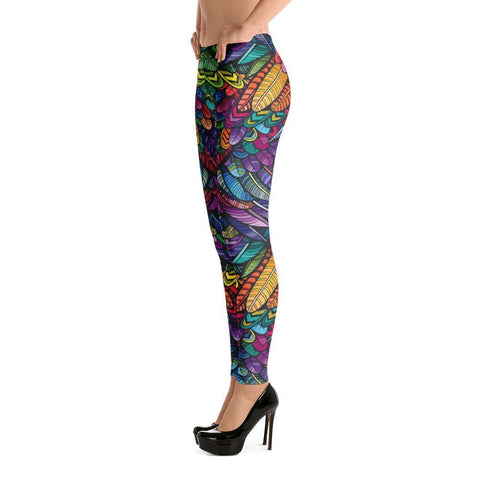 Fashion Leggings | Fancy | Colorful Feathers | ACES INFINITY