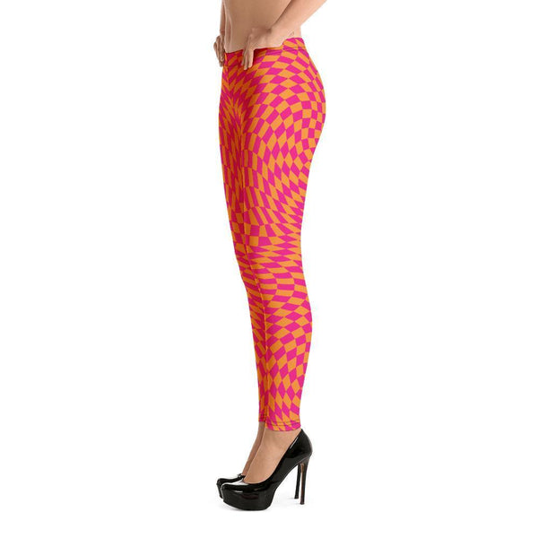 Fashion Leggings | Fancy | Pink & Orange Checkers | ACES