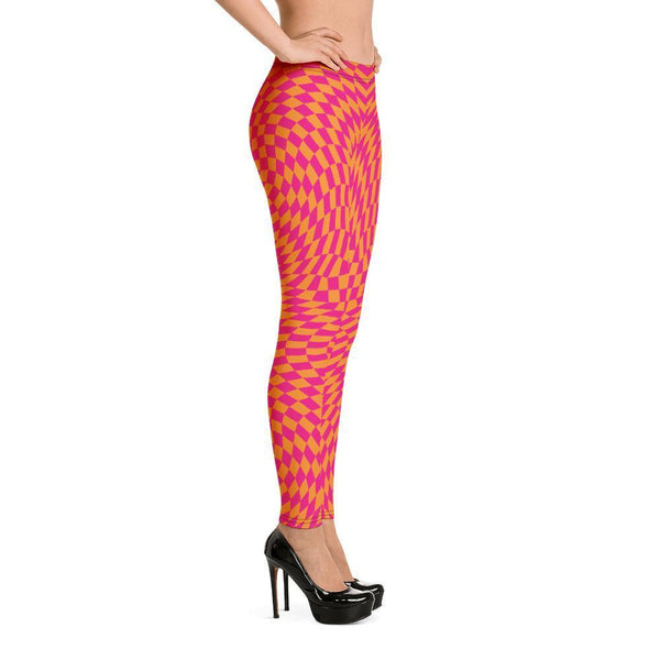 Fashion Leggings | Fancy | Pink & Orange Checkers | ACES