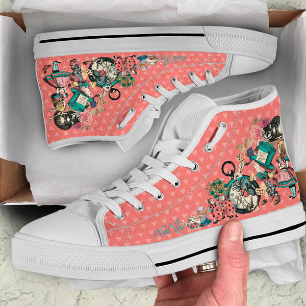 High Top Sneakers - Alice in Wonderland Gifts #101 Coral