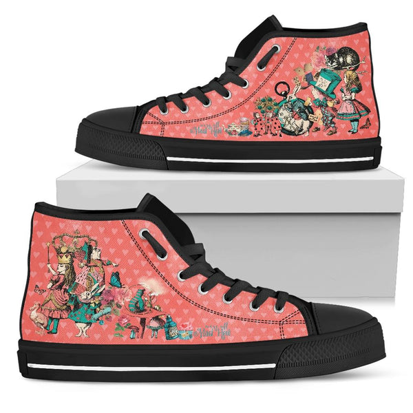 High Top Sneakers - Alice in Wonderland Gifts #102 Coral