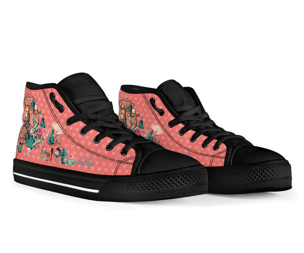 High Top Sneakers - Alice in Wonderland Gifts #102 Coral